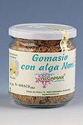 GOMASIO WITH NORI SEA VEGETABLE. Box with six 130 gr. bottles.